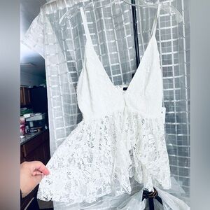 Elegant White Lace Dress